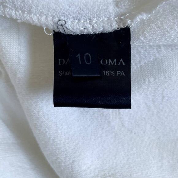 David Koma Crystal Embellished DK Intarsia Terry Logo Midi Dress White Size US 6 - Picture 12 of 16